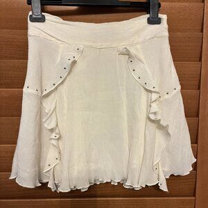 Zara Cream Studded Mini Skirt Size XS